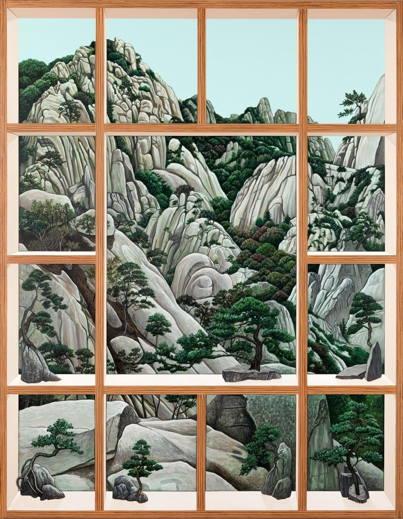 Jihye Park. Bonsai collection, 90 x 115 cm, Acrylic on canvas, 2024.